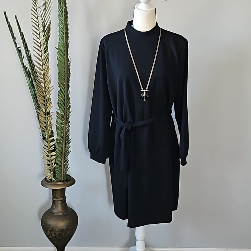 Maurices Black Mock Neck Long Sleeve Zip Back Dress NWT